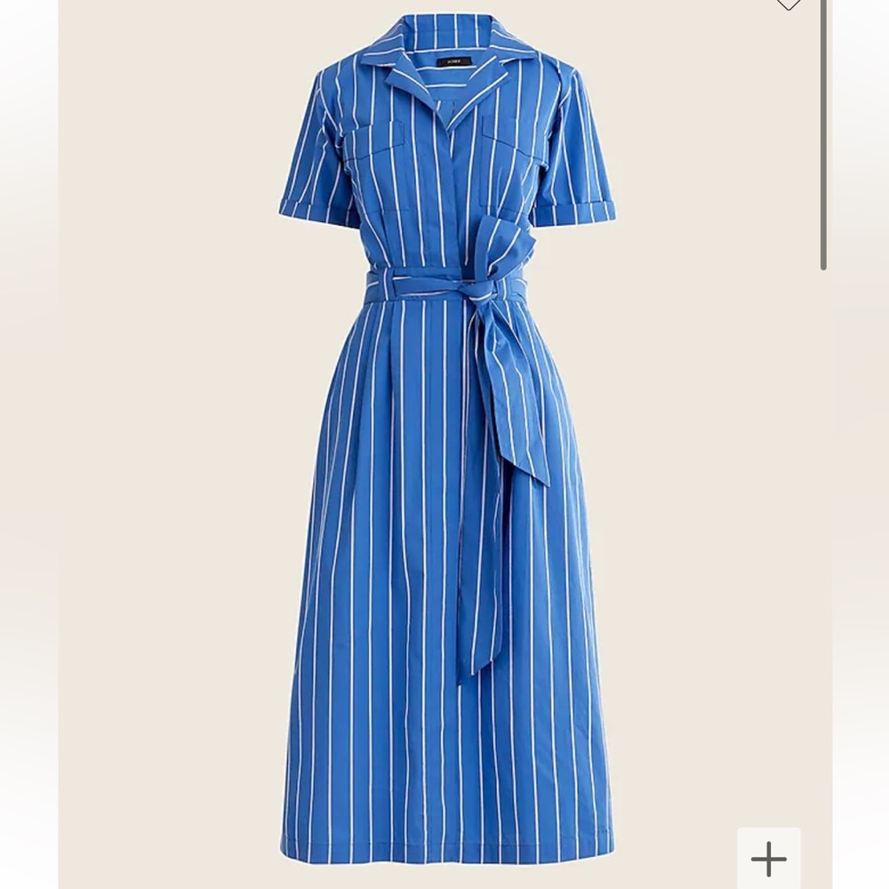 J. Crew - Patch Pocket Cotton Poplin Shirtdress - Stripe - 6 - NWOT
